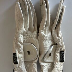Roeckl White Riding Gloves - size 8